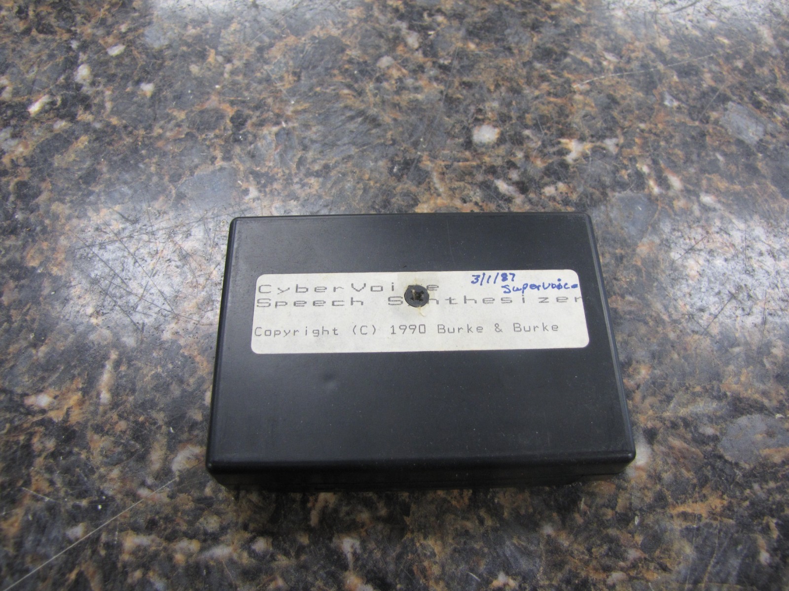 CyberVoice cartridge with Burke & Burke label and handwritten SuperVoice notation