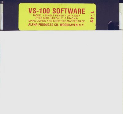 VS-100 software disk labelled for the TRS-80 Model I.