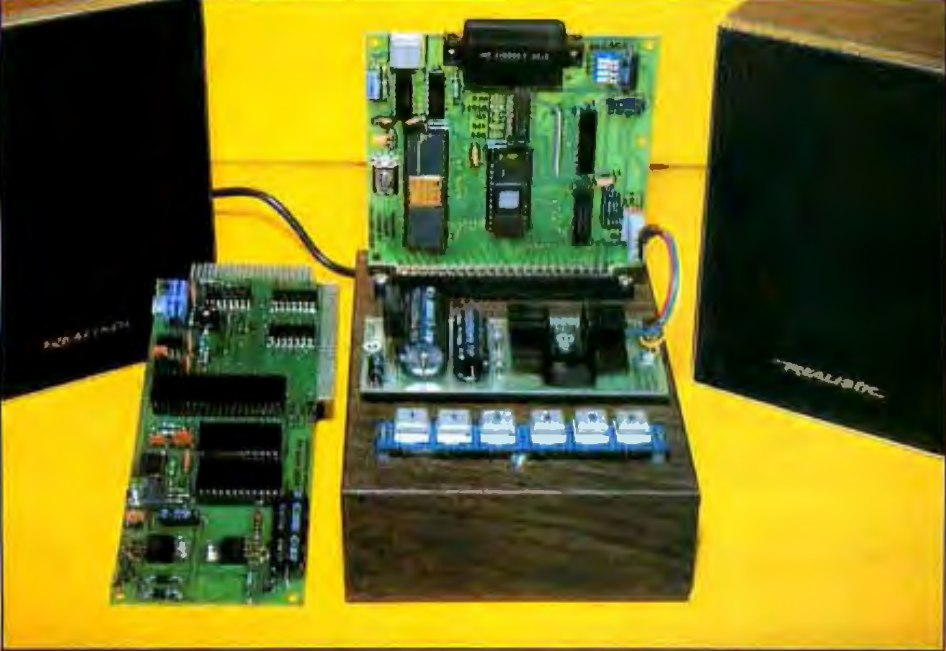 MicroMouth board at left beside Ciarcia’s Z8 speech demonstrator. Period photograph: BYTE, August 1981, page 52.