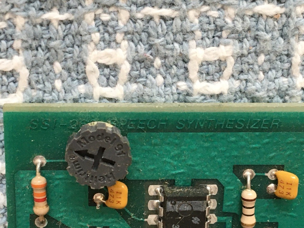 Detail of the board designation and trimmer