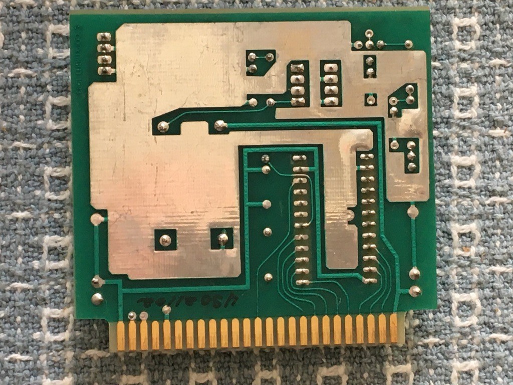 Reverse side showing copper traces and edge connector