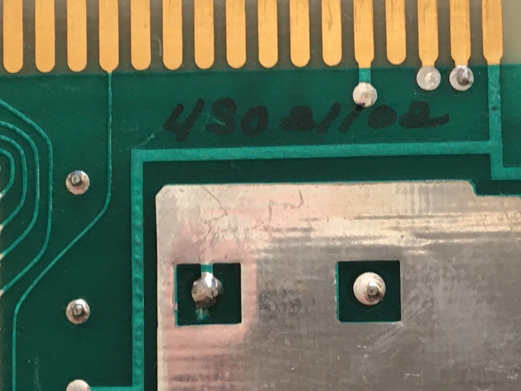 Detail of the handwritten marking on the reverse